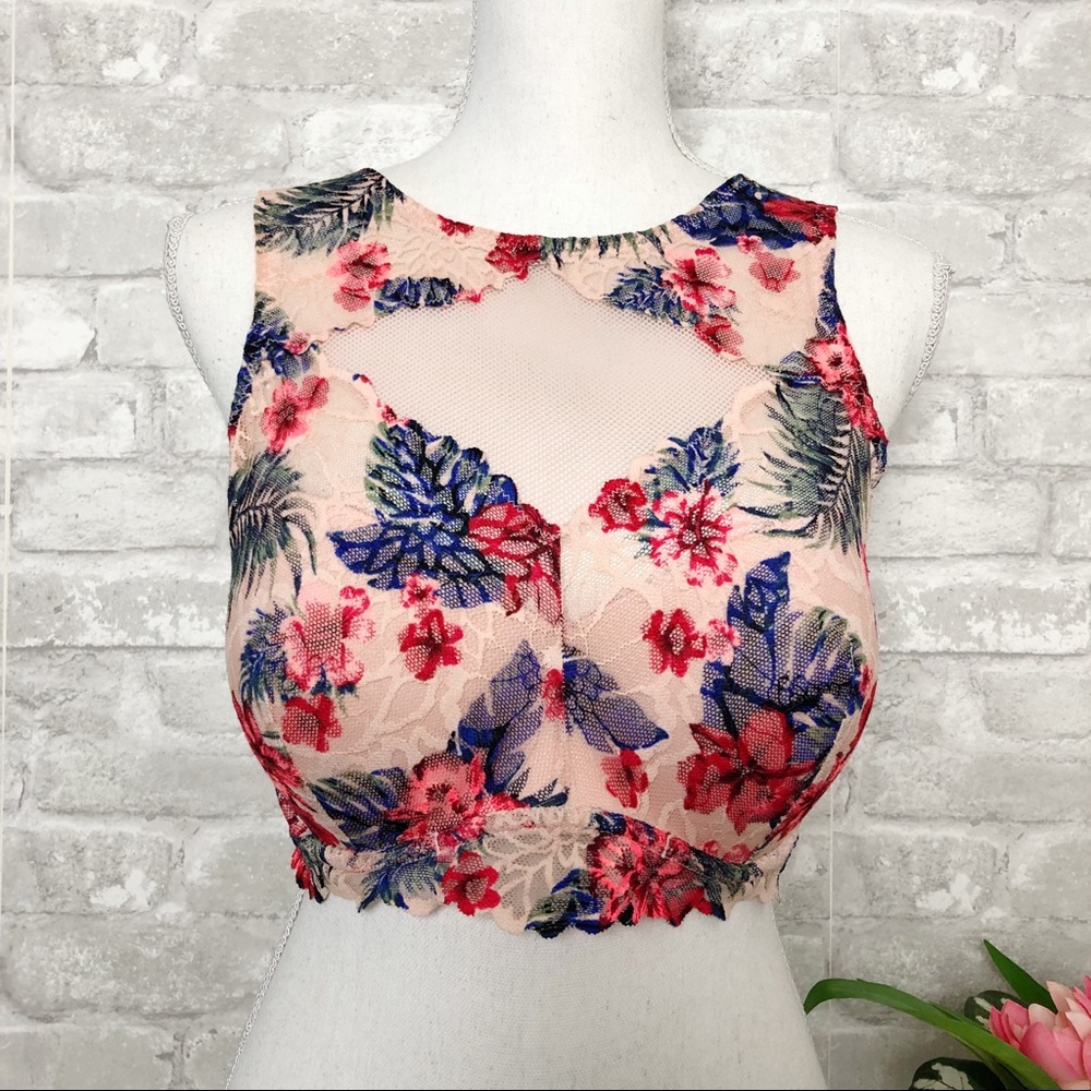 VICTORIA SECRET PINK Pink Floral Lace Bralette